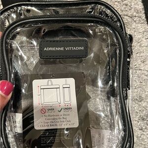 Adrienne Vittadini Transparent Black Trim Bag